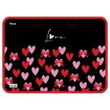 Папка с ручками А4 Först "Сердца", пластик, на молнии, 70мм.