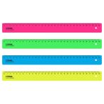 Линейка 30см СТАММ, пластиковая, непрозрачная, неоновые цвета, ассорти