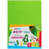 Фетр ArtSpace, А4, 5л., 5цв., 2мм, оттенки зеленого, мягкий