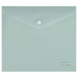 Папка-конверт на кнопке СТАММ "Акцент" А5+, 180мкм, пластик, непрозрачная, эвкалиптовая