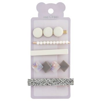 Заколки для волос MESHU, серебристые, 5шт., европодвес