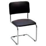 Стул Фабрикант "Cильвия", DO350, CH, каркас металл хром, кожзам черный BOX4