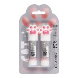 Набор клей-карандаш MESHU с топпером "Paw", 8г, 2шт в блистере, ПВП, белый