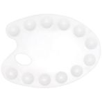 Палитра Гамма, малая, овальная, 12 ячеек, белая, пластик