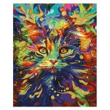 Картина по номерам на холсте с глиттером ТРИ СОВЫ "Кот-холи", 40*50, с акриловыми красками и кистями