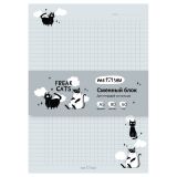 Сменный блок 80л., А5 клетка MESHU "Freak cats", пленка т/у, в клетку