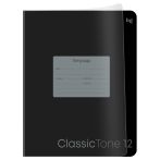 Тетрадь 12л., клетка BG "Классический цвет", пластиковая обложка, черный