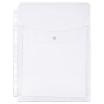 Папка-вкладыш с перфорацией на кнопке СТАММ А4, ПВХ, 180мкм, глянцевый, расширяющаяся до 250л.