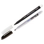 Маркер перманентный MunHwa, 2шт. (белый+черный), пулевидный, 1,0-1,5мм, пакет ПВХ